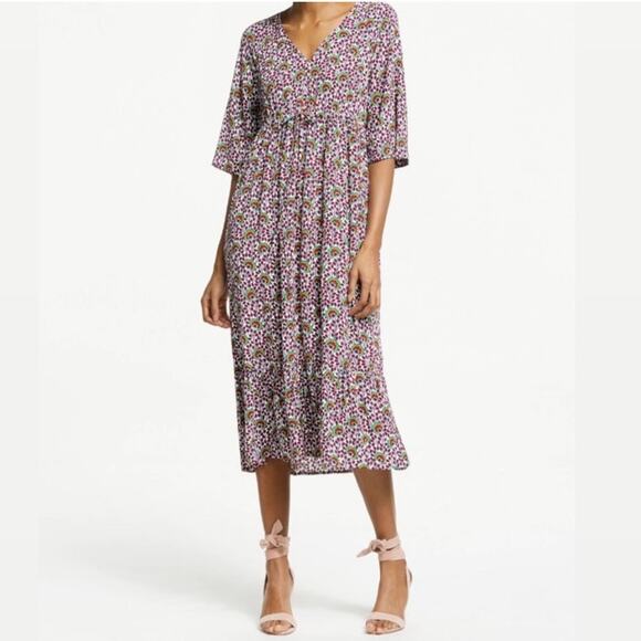 Boden US Size 10 Darcy Island Bloom Floral Midi Dress Pockets - Picture 4 of 7